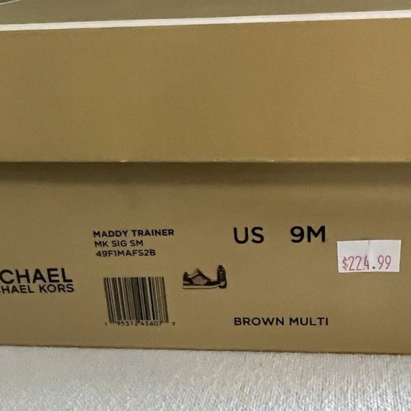 BRAND NEW MICHAEL KORS MADDY TRAINER BROWN MULTI 9 DISCONTINUED - Picture 3 of 3